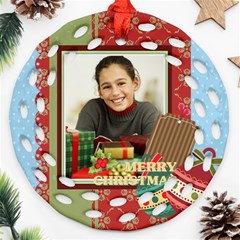christmas - Round Filigree Ornament (Two Sides)