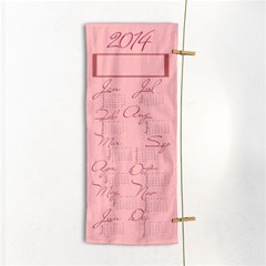 Pink calendar 2014 in hand towel