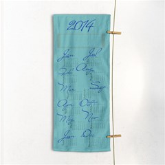 Blue calendar 2014 in hand towel