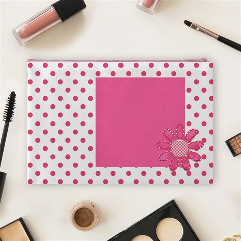 Basix Pink Large Cosmetic Bag By Lisa Minor Back