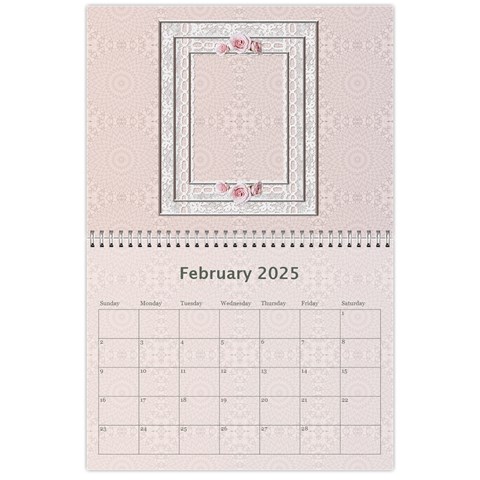 Pretty Lace Pink Calendar (12 Month) By Lil Feb 2025