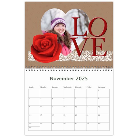 Love,calendar 2025 By Ki Ki Nov 2025