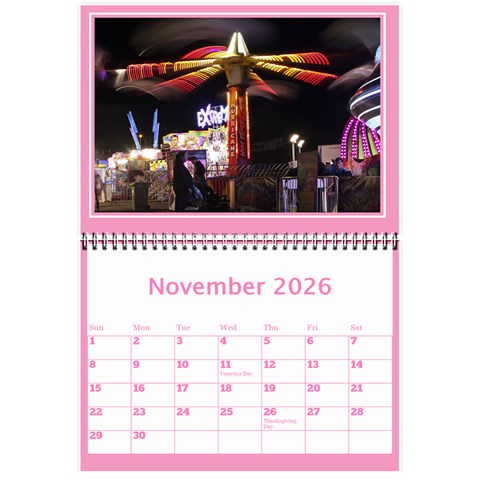 Pink Princess Wall Calendar (any Year) 8 5x6 By Deborah Nov 2026
