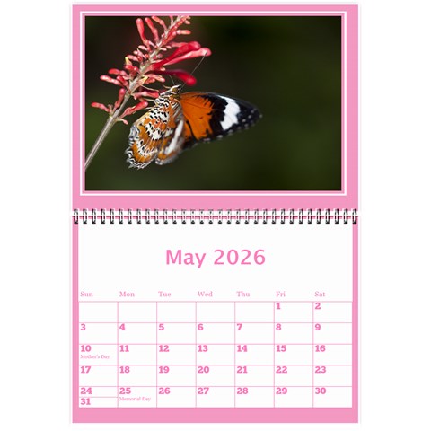 Pink Princess Wall Calendar (any Year) 8 5x6 By Deborah May 2026
