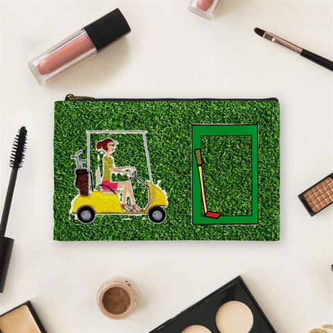 Golf Medium Cosmetic Bag By Joy Johns Front