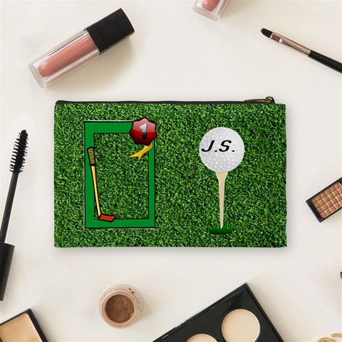 Golf Medium Cosmetic Bag By Joy Johns Back