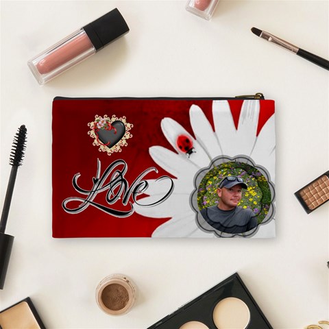 Love Medium Cosmetic Bag By Joy Johns Back