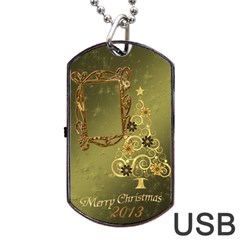 Merry Christmas 2013 Dog Tag Usb Flash 1 Side