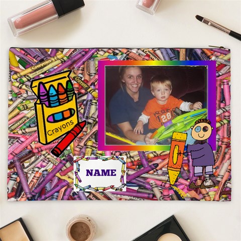 Crayon Xxl Cosmetic Bag By Joy Johns Back