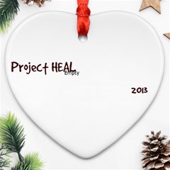 Project HEAL white & date Heart ornament - Ornament (Heart)