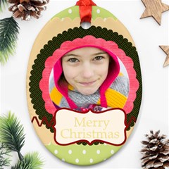 merry christmas - Oval Ornament (Two Sides)