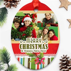 merry christmas - Oval Ornament (Two Sides)