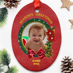 Greetings Oval Ornament, 2 Sides