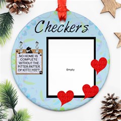 checkers - Round Ornament (Two Sides)