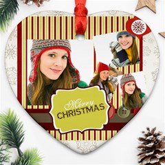 merry christmas - Heart Ornament (Two Sides)