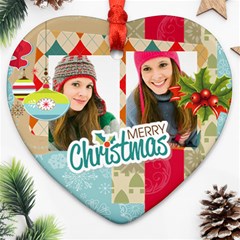 merry christmas - Heart Ornament (Two Sides)