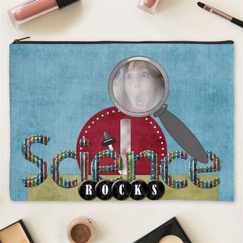 Learn Discover Explore Xxxl Cosmetic Bag By Lisa Minor Front