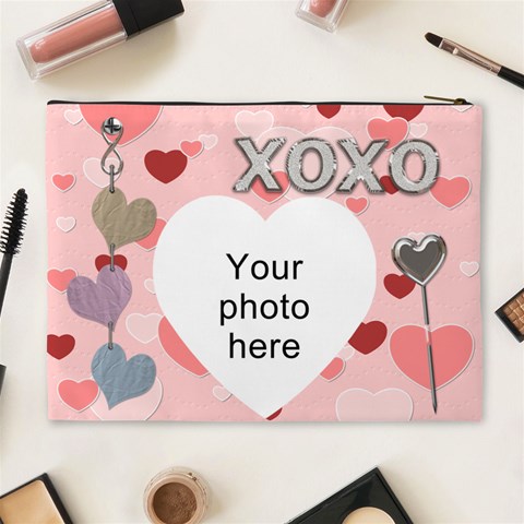 Kiss And Hug Xl Cosmetic Bag By Lil Back