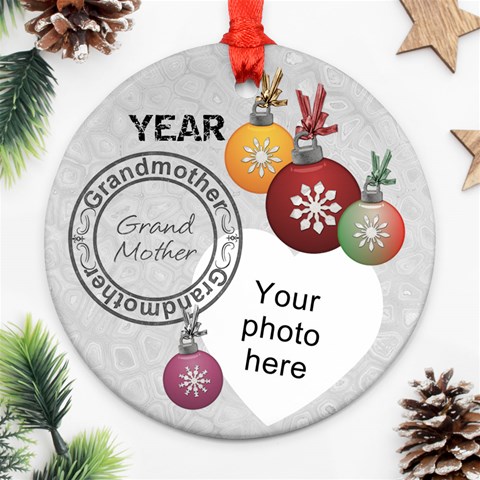 Grandmother Year Christmas Ornament By Lil Front