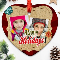 merry christmas - Heart Ornament (Two Sides)