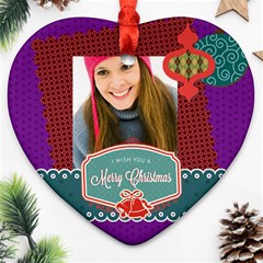 merry christmas - Heart Ornament (Two Sides)