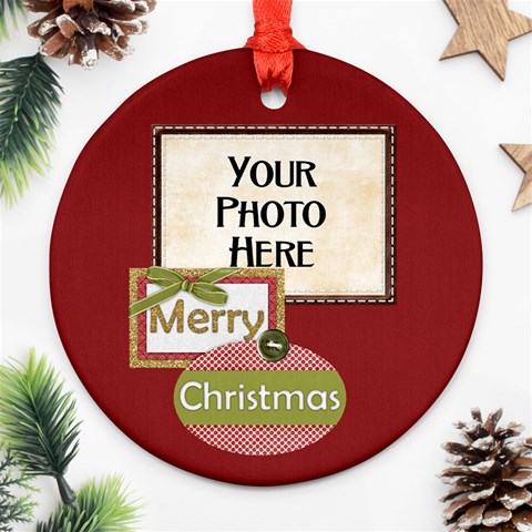 Peace Joy Love Round Ornament 2 By Lisa Minor Front