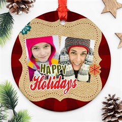 merry christmas - Round Ornament (Two Sides)