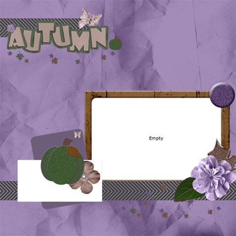 Purplicious Autumn 1 By Kfdesigns 12 x12  Scrapbook Page - 1