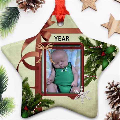 Christmas Date Star Ornament (2 Sides) By Lil Front