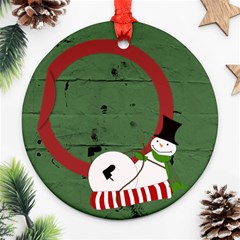 Sliding snowman 2 sides ornament - Round Ornament (Two Sides) Sliding snowman 2 sides ornament - Round Ornament (Two Sides)