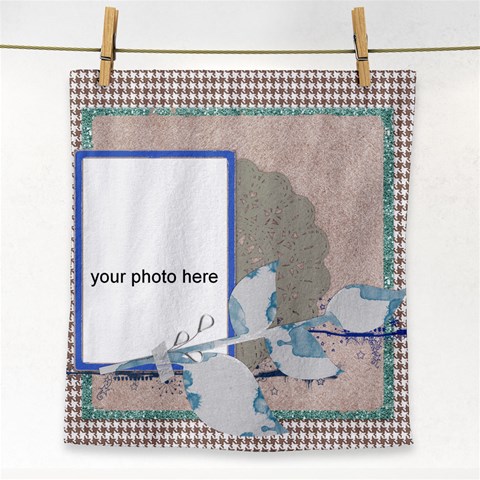 Blue And Brown Face Towel By Zornitza Front