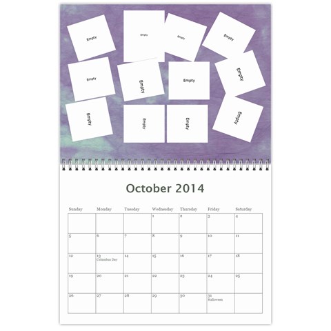 Calendar 2014 By Bertie Oct 2014