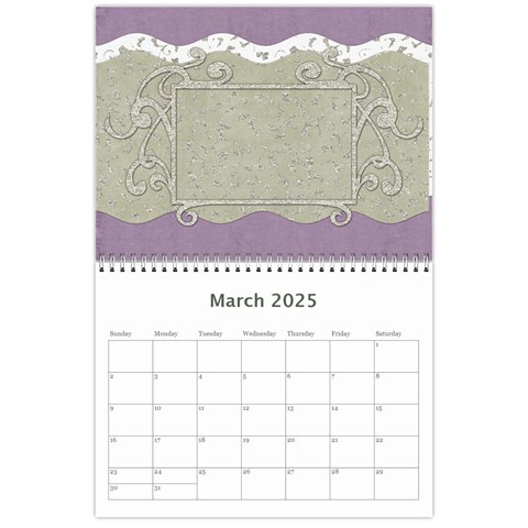 2025 Calender Elegance By Shelly Mar 2025