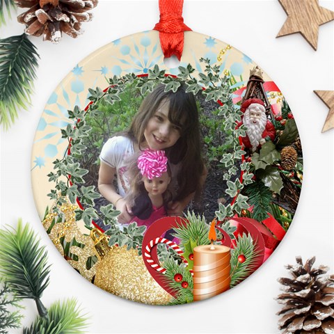 Victorian Round Christmas Ornament By Kim Blair Front