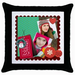 merry christmas (5 styles) - Throw Pillow Case (Black) merry christmas (5 styles) - Throw Pillow Case (Black)