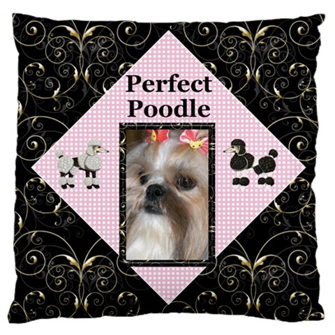 Perfect Poodle Large Cushion Case (2 Sided) By Deborah Back