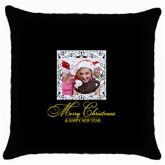 merry christmas - Throw Pillow Case (Black) merry christmas - Throw Pillow Case (Black)