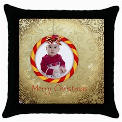 merry christmas - Throw Pillow Case (Black) merry christmas - Throw Pillow Case (Black)