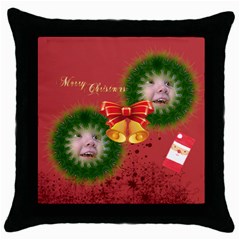 merry christmas - Throw Pillow Case (Black) merry christmas - Throw Pillow Case (Black)