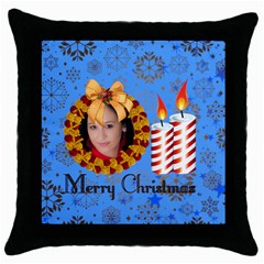 merry christmas - Throw Pillow Case (Black) merry christmas - Throw Pillow Case (Black)