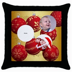 merry christmas - Throw Pillow Case (Black) merry christmas - Throw Pillow Case (Black)