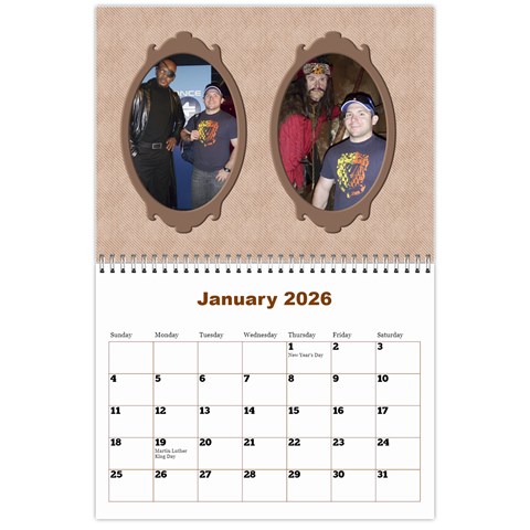 Male Calendar No 2 (any Year) By Deborah Jan 2026