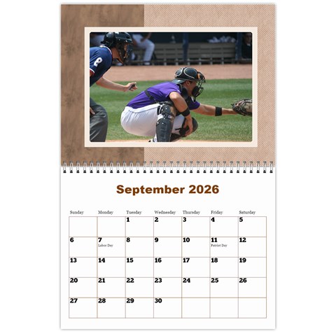 Male Calendar No 2 (any Year) By Deborah Sep 2026