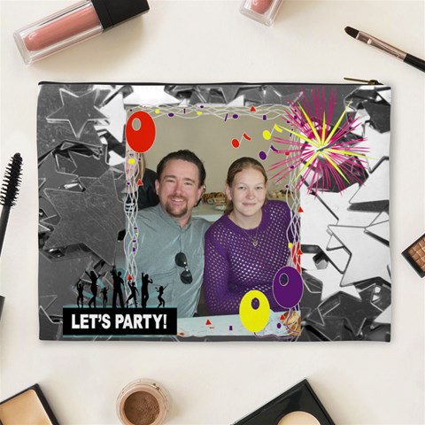 Party Time Xl Cosmetic Bag By Joy Johns Back