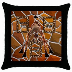 Giraffe throw pillow case, black #2 - Throw Pillow Case (Black) Giraffe throw pillow case, black #2 - Throw Pillow Case (Black)