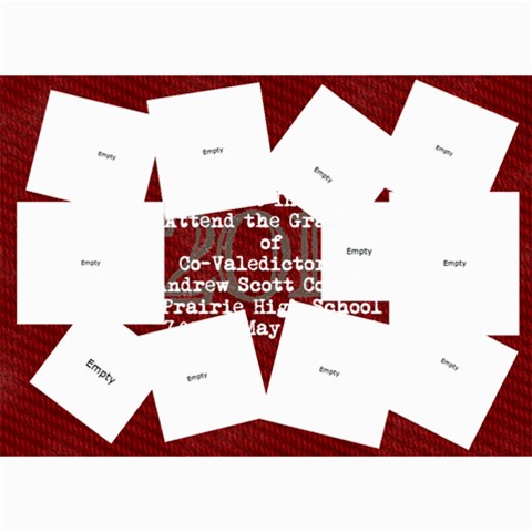 Drew Grad Invite By Dani 7 x5  Photo Card - 1