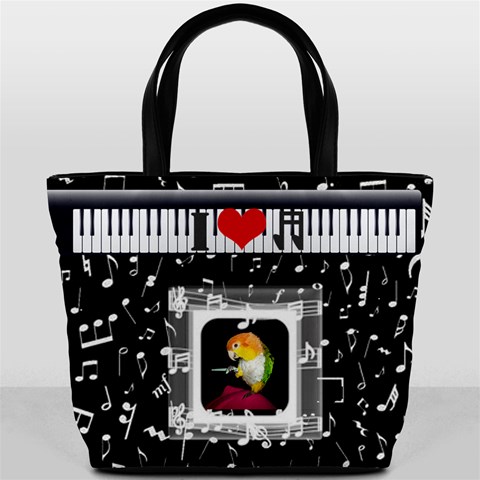 Music Bucket Bag By Joy Johns Back