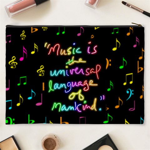 Music Xxxl Cosmetic Bag By Joy Johns Back