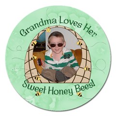 Sweet Honey Bees Round 5 Inch Magnet