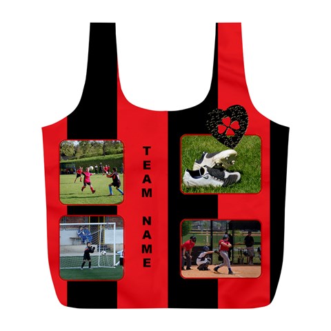 Black And Red (any Team) Recycle Bag (l) By Deborah Back